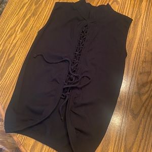 Women’s black tie-back tank top